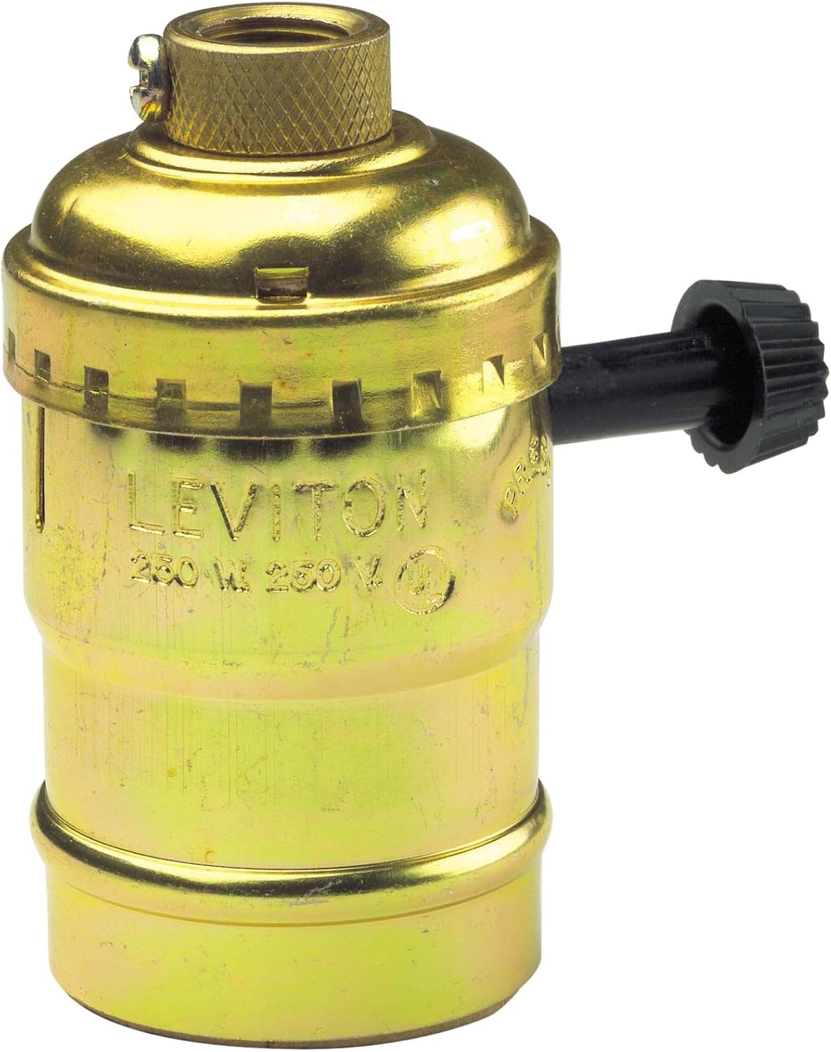 Leviton 7070-PG Electrolier 2-Circuit Lamp Holder, 250 W, Incandescent, Medium, Brass