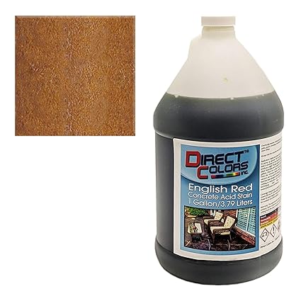 Concrete Acid Stain Professional Grade Concrete Etching Cement Stain 1 Gallon English Red Direct Colors