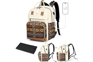 Tonyeee Extra Large Diaper Bag Backpack, Diaper Bag for 2 Kids, Twin Diaper Bag 25-37L Expandable with Changing Pad and USB Charging Port, Bohemian