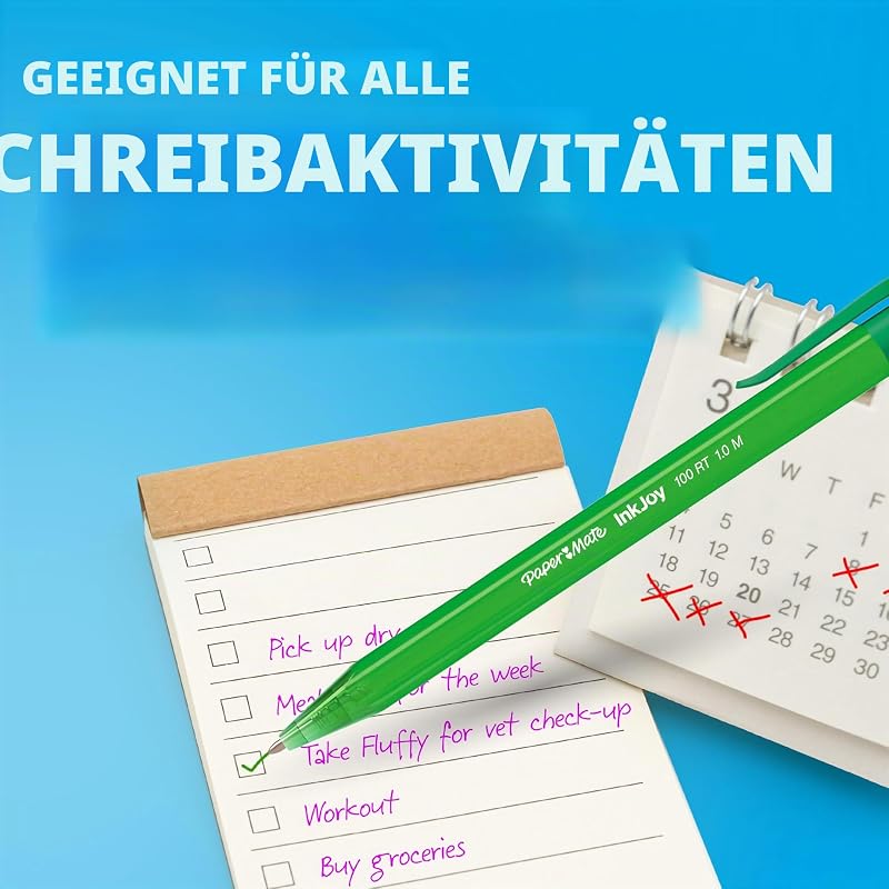 InkJoy 100RT Retractable Kugelschreiber | mittlere Spitze (1,0 mm) | Blau | 20 Stück