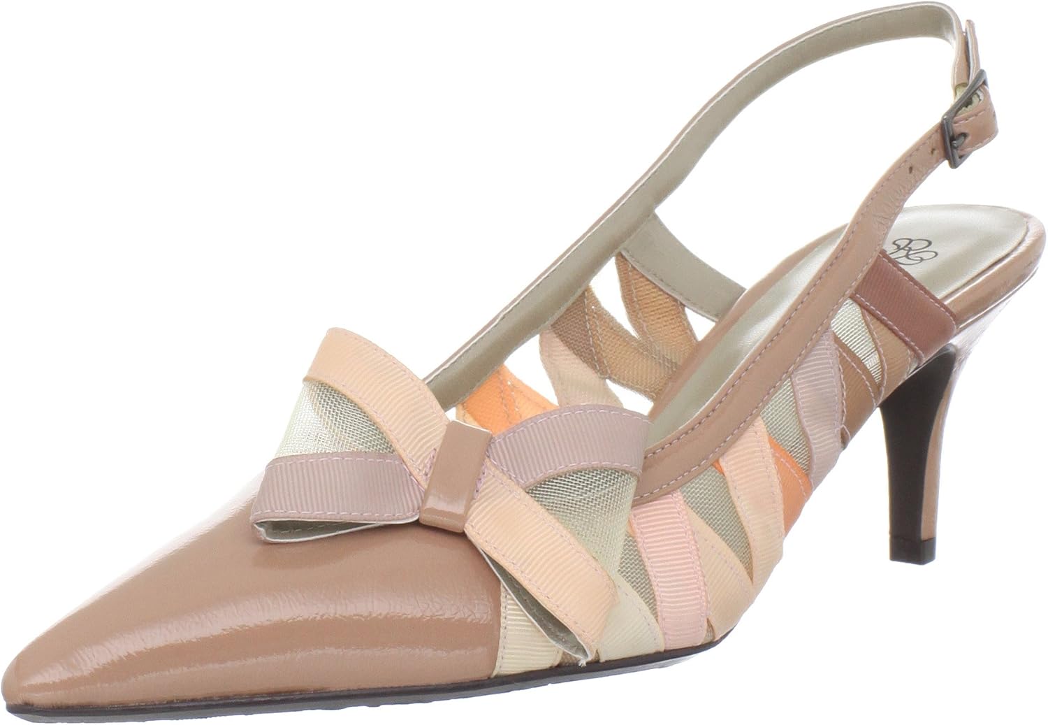 patent pump with a grosgrain bow