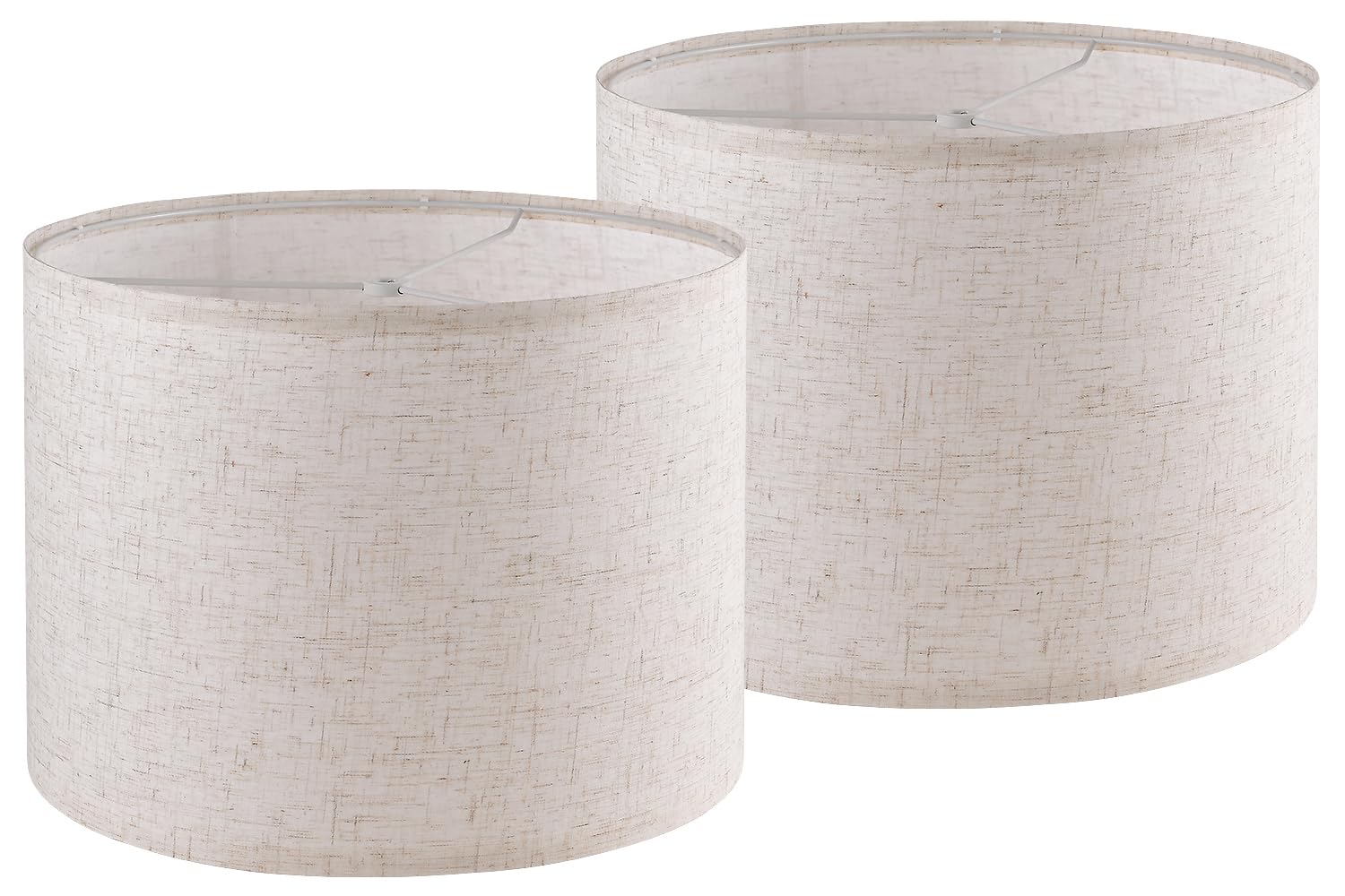 Photo 1 of Lampshades Set of 2, Linen Drum Lamp Shades for Table Lamps & Floor Lamps 13 "Wide X 10 "High(Spider) Medium Modern Lampshade, Beige Replacement Lamp Shades