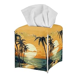 Talayituse Hawaii Sunset Palm Tree Print Tissue Box
