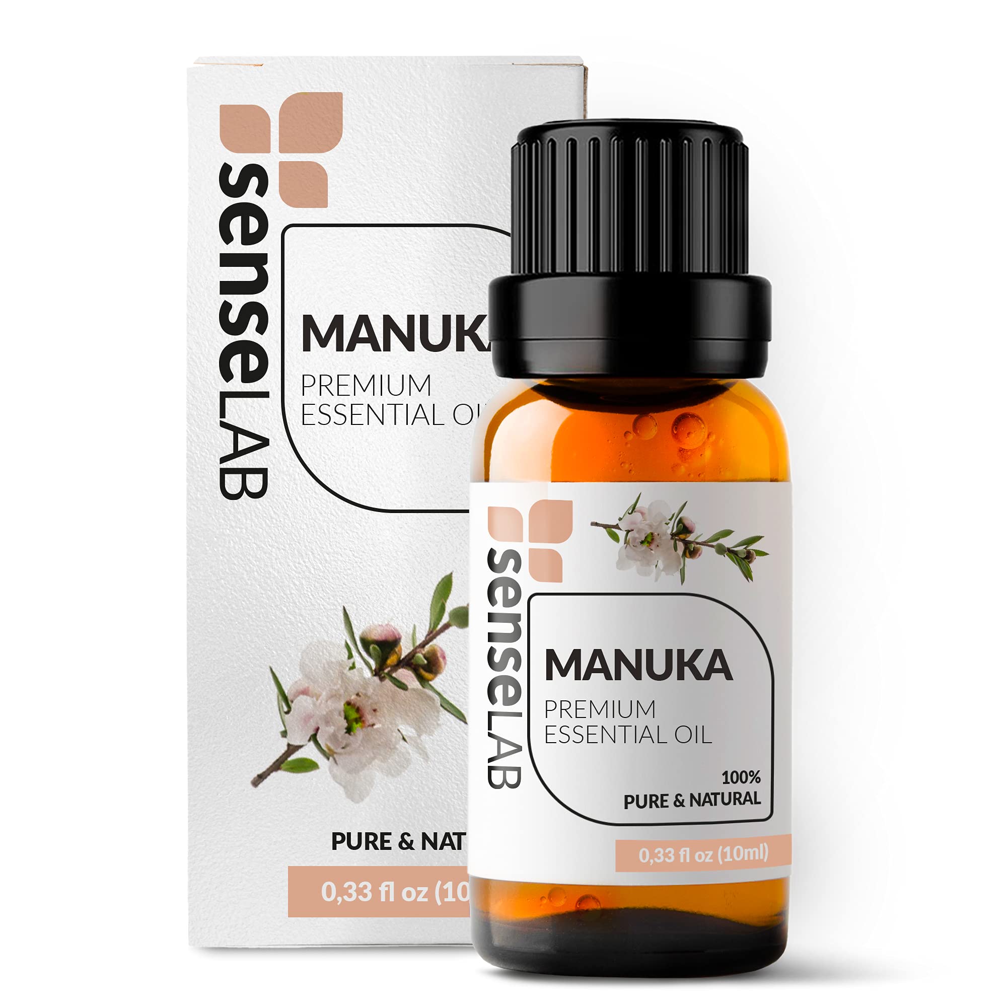 SenseLAB Manuka Essential Oil - 100% Pure Extract Manuka Oil Therapeutic Grade - for Diffuser and Humidifier - Smooth Skin and Nails Oil (10 ml)