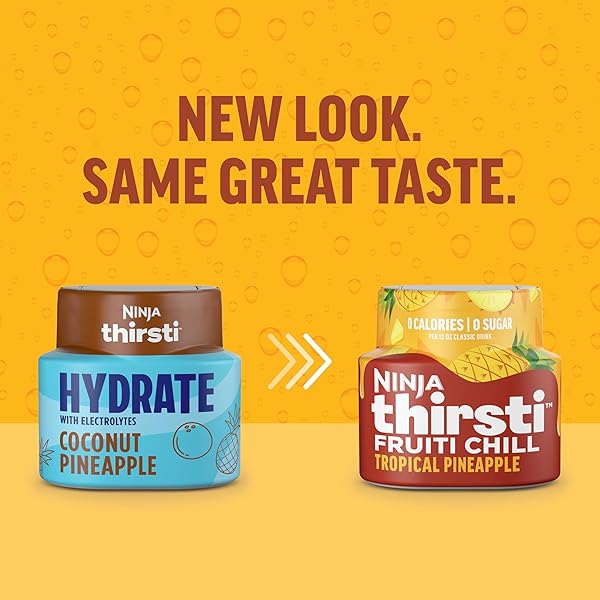 NINJA THIRSTI FLAVORED WATER DROPS, FRUITI CHILL VARIETY PACK, BOLD FRUIT FLAVOR, SPARKLING OR STILL CALORIES, ZERO SUGAR, MAKES 17, 12OZ DRINKS, 3 PACK, WCFV2
