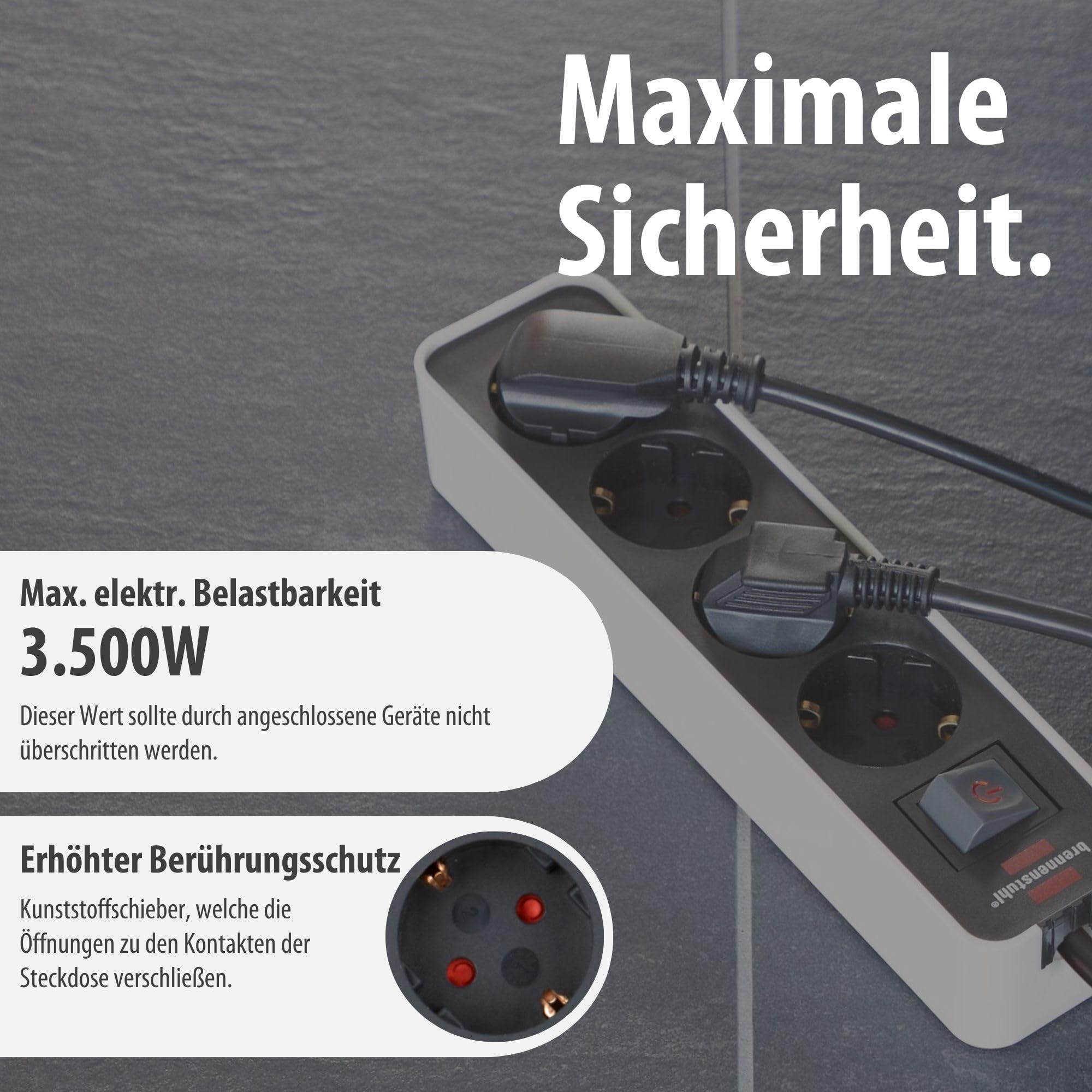 Brennenstuhl Ecolor Steckdosenleiste 4-Fach (Mehrfachsteckdose mit Schalter und 1,5m Kabel) schwarz/weiß 4