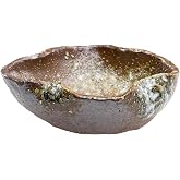 Wazakura Shigaraki Leaf Bonsai Pot 5.9in, Handmade Japanese Pot, Red Brown | Handmade in Shigaraki, Shiga, leaf shaped bonsai pot with 1 large drainage hole and 2 wire holes, 150 x 50 mm
