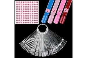 Furtherpretty Clear Nail Swatch Sticks with Number Stickers, 50 Pcs Squoval Nail Sample Swatches for Gel Polish Color Display Practice Nails muestrario de colores para uñas Manicure Supplies