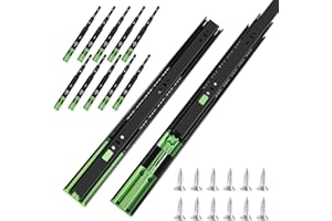 16 inch Soft Close Drawer Slides 6 Pairs Ball Bearing Full Extension Cabinet Drawer Slides 3 fold, Side Mount, 100 LB Capacit