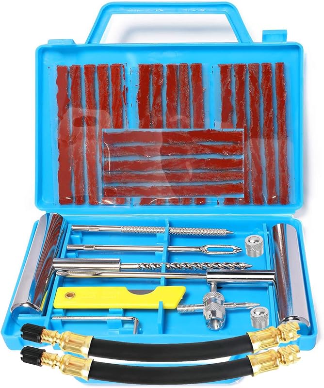 Kit de réparation de Pneu de Voiture 32 pièces - Outil de réparation de crevaison pour Voiture, Moto, Tracteur, Camping-Car