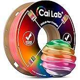 3D Printer Filament 1.75mm, Rainbow Upgrade PLA Filament Strong Toughness No-Tangling Vacuum Packaging 3D Printing Filament Fit Most 3D Printers