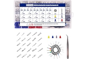 ROCKHEEL 795PCS Car Electrical Wire Terminal Pins Connector Kit, 25Types 1/1.5/1.8/2.2/2.8/3.5/4.8/6.3mm Male Female Crimp Connector Pins for Motorcycles Trucks, Non Insulated Plug