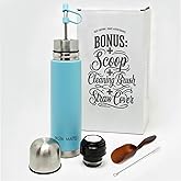 BONMATEI NEW Premium Automate – Self-Serving Stainless Steel Mate Bottle 16.9 fl oz | 2-in-1 Thermal Mate Cup with Built-in Bombilla | Keeps Drinks Hot or Cold | Ready to use (Sky Blue)