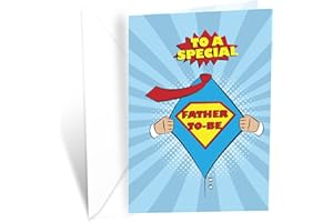 Prime Greetings Father's Day Card For Father To Be, Expecting Dad, Expectant Fathers, Dad To Be, Made in America, Eco-Friendly, Thick Card Stock with Premium Envelope, Packaged in Protective Mailer
