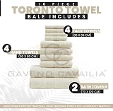 GC GAVENO CAVAILIA Towels Family Bale Set 10 Pc 100% Egyptian Cotton Cream view 3