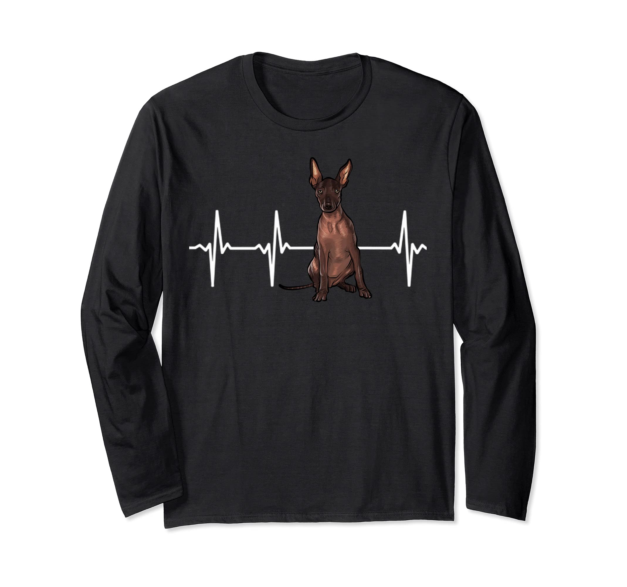 Xoloitzcuintli Heartbeat Dog Lover Long Sleeve T-Shirt
