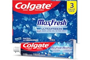 Colgate MaxFresh Cool Mint Gel Toothpaste - Fluoride Whitening Formula with Enamel Protection for a Fresh Clean Smile - Denti