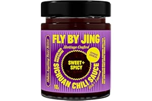 FLYBYJING Sweet + Spicy Sichuan Chili Sauce: Perfect for Noodles, Proteins, Veggies, Fish, Dumplings and Everything Else - Hot Sauce, Marinade and Glaze made w/Premium Chilis - Vegan, 6oz (Pack of 1)