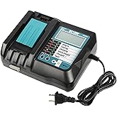 DC18RF Fast Charger Compatible with Makita 18V Battery, Replacement for Makita 18v Charger with LCD Display & USB Port, Fits 14.4V/18V Lithium-Ion Batteries BL1815 BL1830 BL1850 BL1860