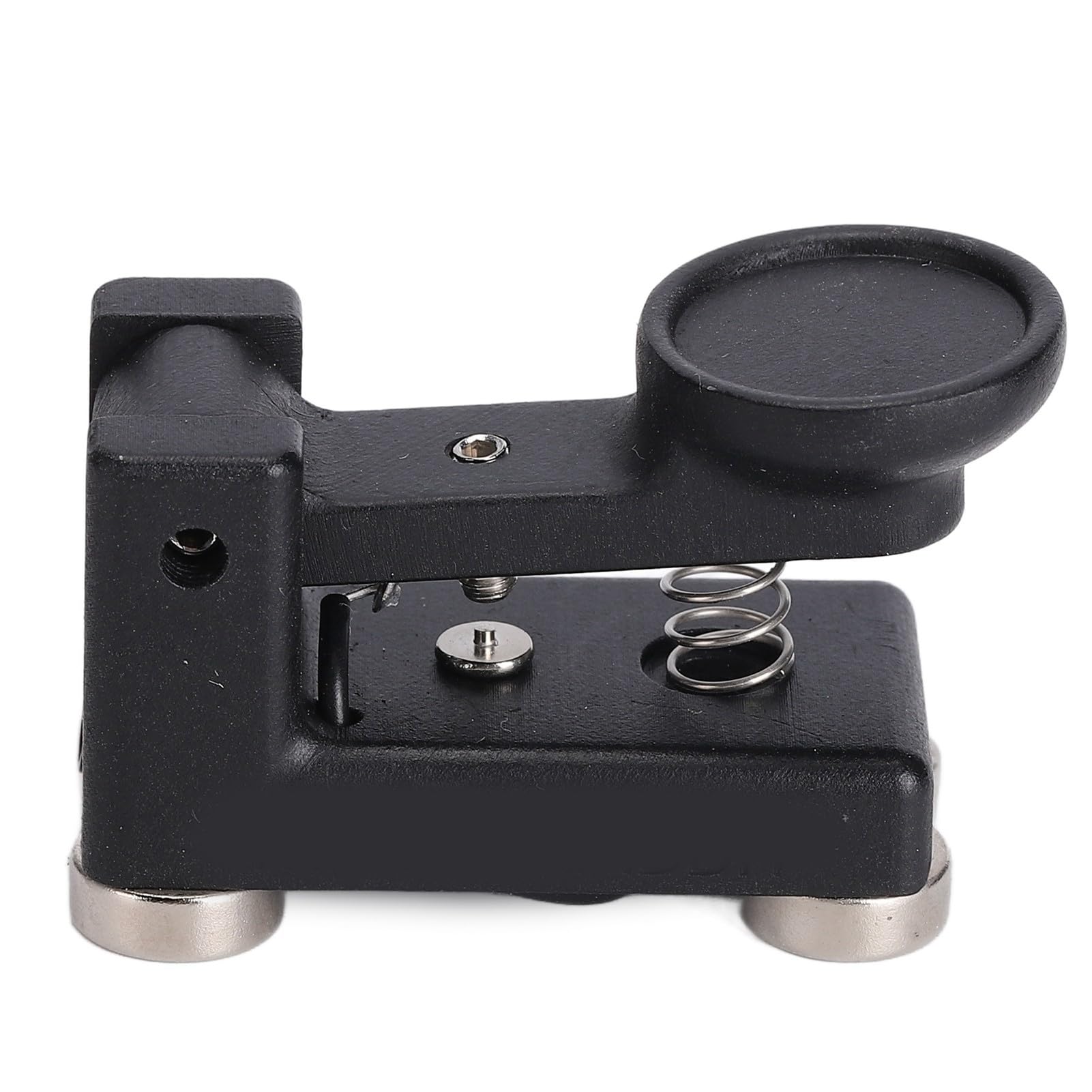 Morse Code Manual Key, QU-4525 DIY Magnetic Adsorption Base Durable One Handed Operation Morse Code Telegraphing Compact with Foot Pads for Shortwave Radio