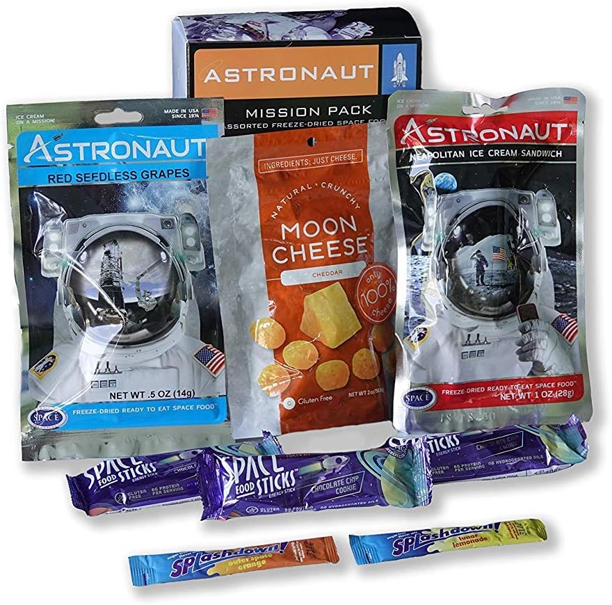 Astronaut Snack Pack - Moon Cheese, Astronaut Ice Cream, Astro Grapes and Space Food Sticks