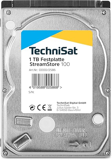 TechniSat Streamstore 100 2,5 Zoll SATA III Festplatte mit 1 TB Speicherkapazität, passend zu TechniCorder ISIO STC, TechniCo