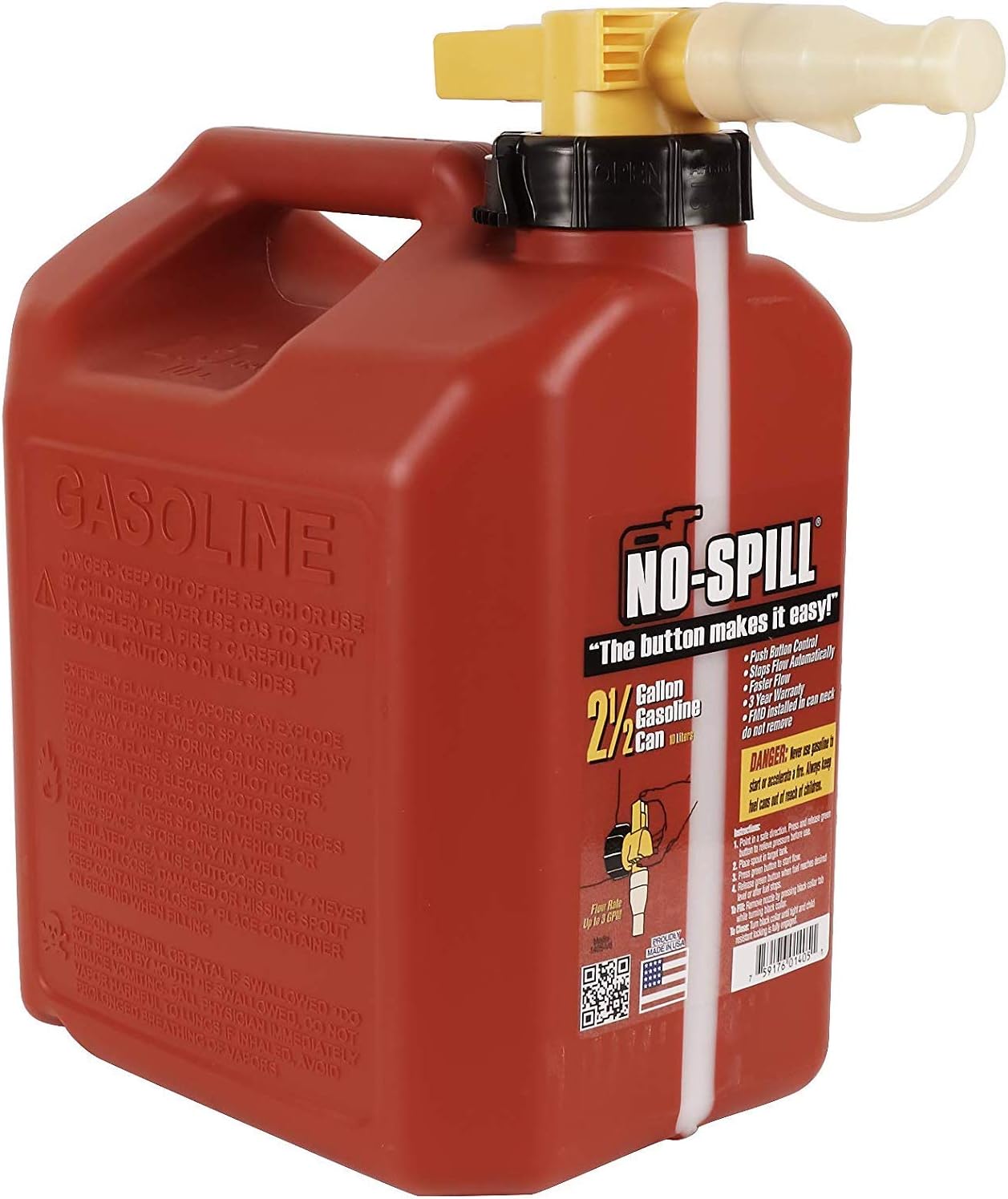 NoSpill 1405 21/2Gallon Poly Gas Can (Pack of 3) Amazon.co.uk