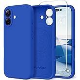 SuydanBox Magnetic for iPhone 17 Case, Compatible with MagSafe, [Full Camera Protection][Screen Protector] Silicone Shockproof Protective Phone Case for iPhone 17 6.3", Klein Blue