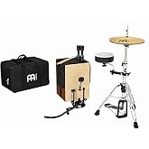 Cajon Box Drum Set Kit for Low Volume Acoustic Music with Snare, Hihat Cymbals, Pedal, Shaker, Rods, Bag and Hardware