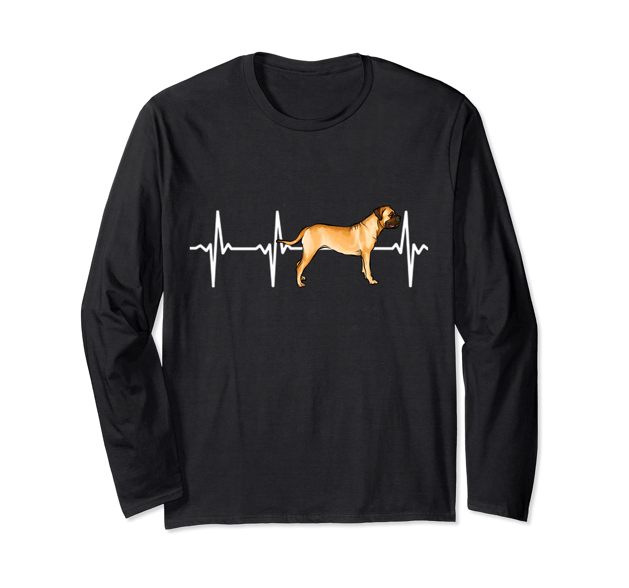 Bullmastiff Heartbeat Love My Dog Long Sleeve T-Shirt