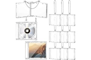 Misdary Mini Cd Keychain Album Cases Plastic Cd Cases Clear DVD Cover Bulk DVD Jewel Keyring Music Blank Mini Compact Disc Holder Pendant Personalized for DIY Backpack Hanging Decor Gifts(10 Pcs)