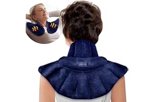 REVIX Microwave Heating Pad for Neck Shoulders and Back, Weighted Hot Neck Shoulder Wrap with Herbal Aroma, Microwavable Mois