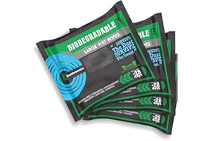 Surviveware Biodegradable Wipes Men or Women - Shower Wet Wipes Face, Body & Butt - Outdoors, Travel, Camping & Post Workout - Total of 60 Wipes - 15 Count, Pack of 4
