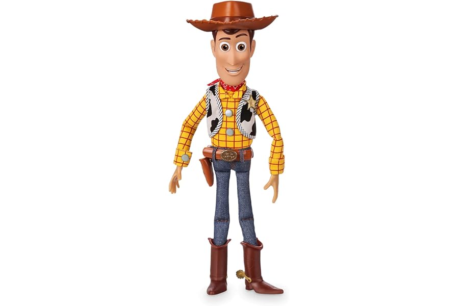 Disney Store Official Sheriff Woody Talking Action Figure from Toy Story, Features Sounds and Phrases from the Movies, Interacts with Other Figures and Toys