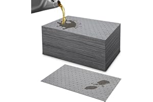 Forccord 120Pcs 9.8 x 13 Inch Oil Absorbent Pads Oil Mat Water Absorbent Mat Oil Spill Mat for Absorbing Protecting Home Garage Basement Weight Dimpled Pad Replacement Automotive Accessories