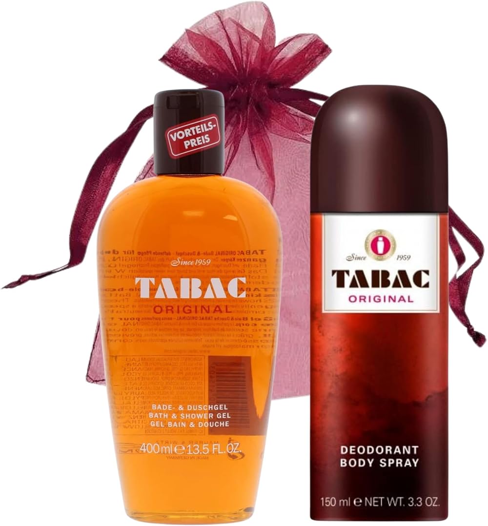 Tabac Original Bath Shower Gel 400ml Deodorant Body Spray 150ml Gift Set