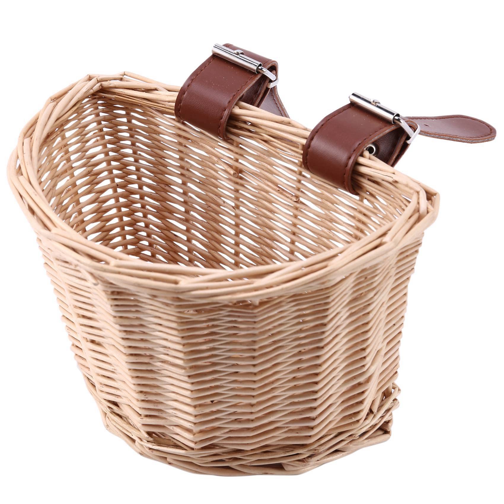 Yuemsh Children's Vintage Rattan Bicycle Baskets Bike Scooter Basket Kids Bicycle Front Basket,XS(Wood Color)