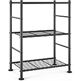 Sakugi 3 Tier Shelf - Heavy Duty Metal Storage Shelves with Adjustable Leveling Feet, Large Capacity Shelving Unit with Multi
