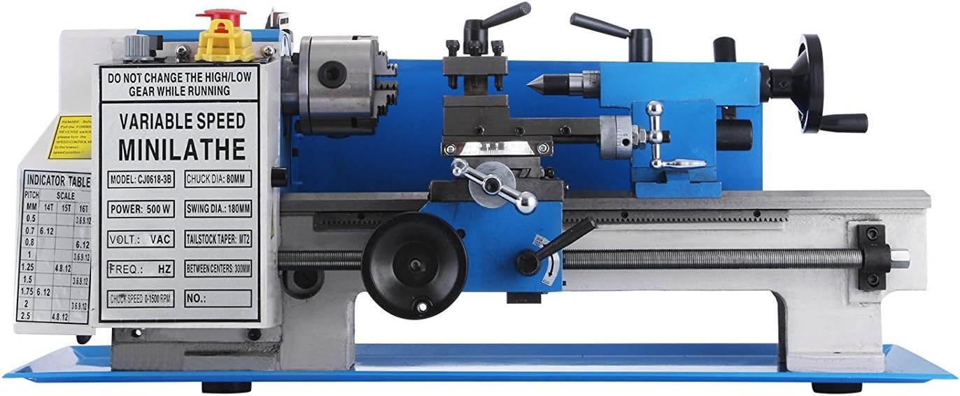 Sheepiic Metal Lathe 7 x 12 Inch Precision Mini Metal Lathe 2500 RPM 550W Variable Speed Mini Metal Lathe Scale Telescopic Sets Metal Working Lathe (7 x 12 Inch 550W) (7 x 12 Inch 550W)