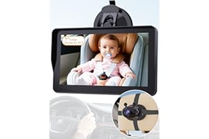Wkzay 7-Inch Car Camera for Baby: AHD 1080P Display with Real-Time Monitoring - Clear Night Vision Easy Setup Carseat Camera 