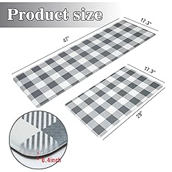 MAYHMYO Kitchen Mat 2 PCS Grey and White Kitchen