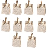 QRZLP 10PCS Candy Boxes, Wedding Favor Gift Boxes with Floral Decor Handhold Paper Candy Box for Wedding Bridal Shower Anniverary Birthday Party.