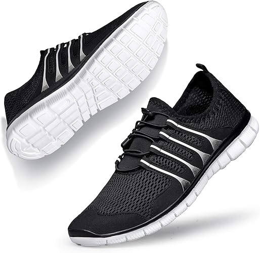 Amazon Atoond スニーカー レディース ウォーキングシューズ メンズ ランニングシューズ ジョギングシューズ 運動靴 トレーニング カジュアル 軽量 通気 クッション性 ブラック ホワイト23 0cm Atoond ランニング