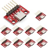 Type C Breakout Board | 10 Pcs Serial Basic USB C Breakout Board 16P PCB Converter Boards Female Connector with Bent Pin