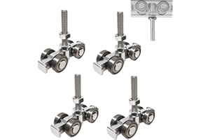 YOVXKAN Trolley Assembly,4 Wheel Silent Trolley Rollers for Use with 1-5/8" Wide and All 1-5/8" or Taller Unistrut Strut Channel ，Silver(Pack of 4)