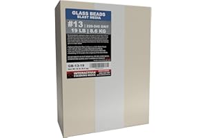 INTERACTIVIA #13 Glass Beads - 19 lb or 8.6 kg - Blasting Abrasive Media (Fine) 220-240 Mesh or Grit - Spec No 13 for Blast Cabinets Or Sand Blasting Guns - Small Beads for Cleaning and Finishing