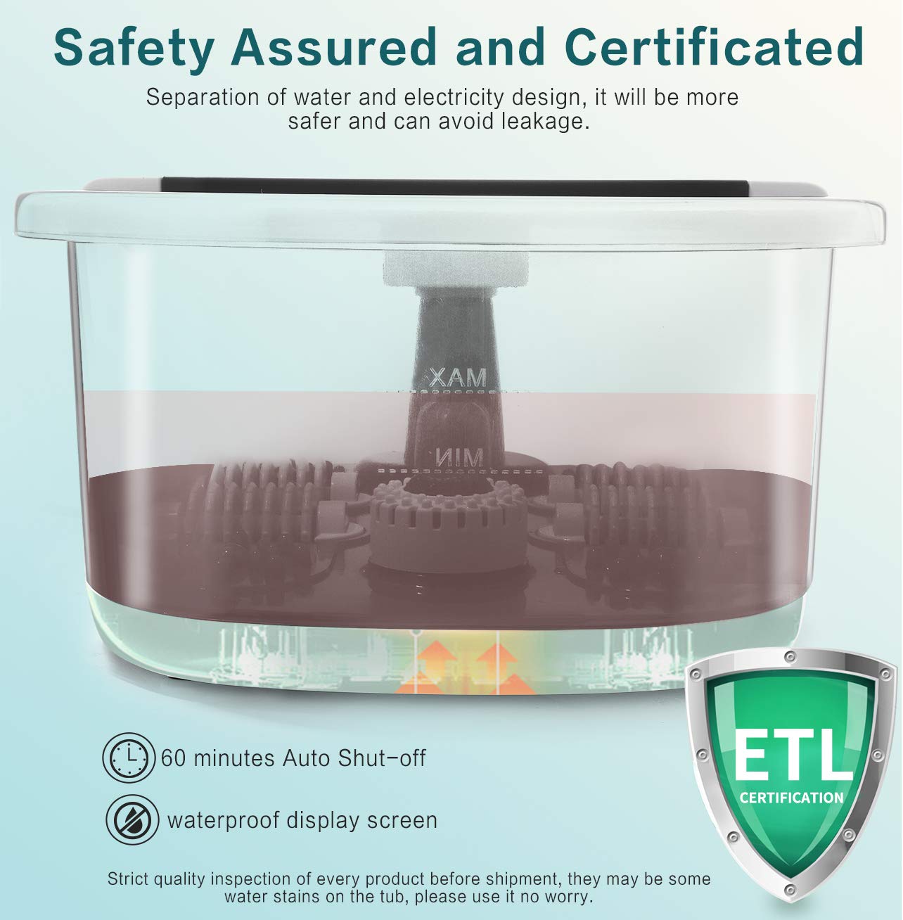 Foot Spa, ESARORA Foot Bath Massager with Heat, Bubbles, Pumice Stone, Medicine Box, Temperature Control, Red Light, Ergonomic Massage Rollers and Acupressure Massage Points, Soothe & Relax Tired Feet: Beauty