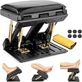 Homesprit Adjustable Footrest with Removable Soft Foot Rest Pad Max-Load 140Lbs with 4-Level Height and Angle Adjustment Massage Footrest Under Desk for Car Travel, Kid's Writing, Office