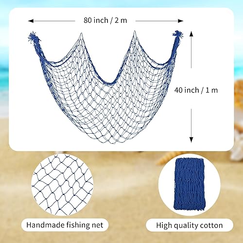 Decorative Fishing Net 80x40 Inch,YuanDe 2 Pack Peacock Blue Picture Fish  Net, Wall Photo Hanging Fishnet for Nautical Mermaid Pirate Ocean Themed  Hawaii Beach Under The Sea Party Decorations in Dubai -