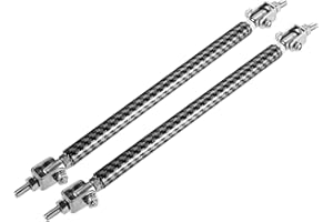 ACROPIX Universal Adjustable Aluminum Alloy 6"-8" 150mm Car Front Bumper Lip Splitter Strut Rod Tie Support Bars Carbon Fiber Pattern Black - Pack of 2